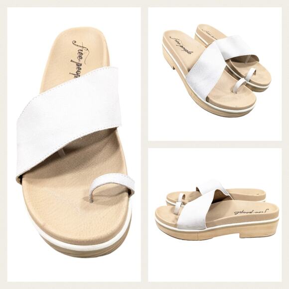 Free People Shoes - Free People Azure Footbed Platform Slides GUC $178 Size 41  US 10/10.5.   S2793